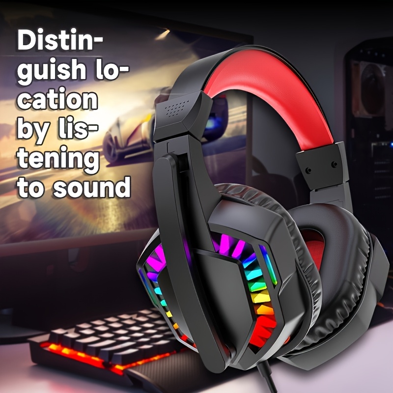 Gaming Headset Rgb - A66,Wired headphones, gaming headphones, computer headphones,