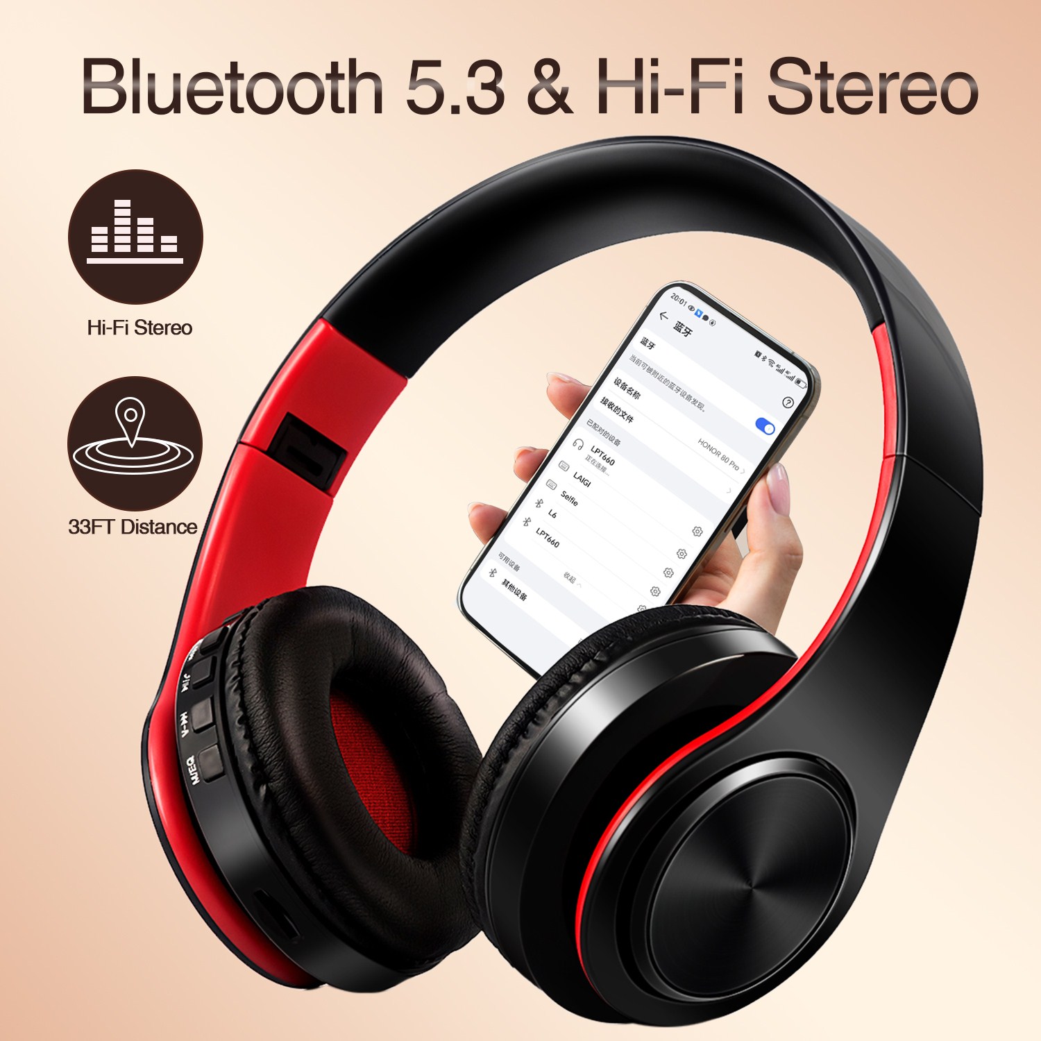 Bluetooth Headset On Ear - CATASSU Earphone Bluetooth Headphones Over Ear