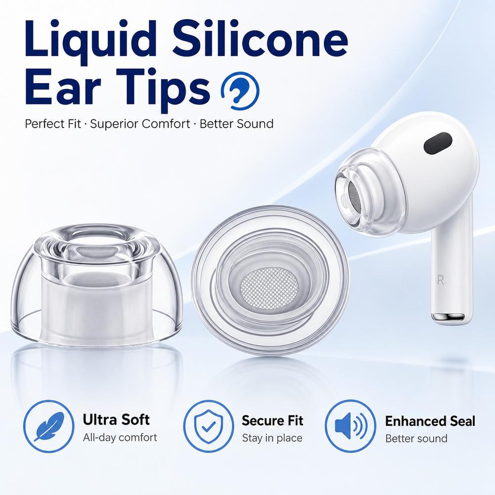 1/2/3Pairs Clear Liquid Silico - Silicone Ear Tip Replacement review and price
