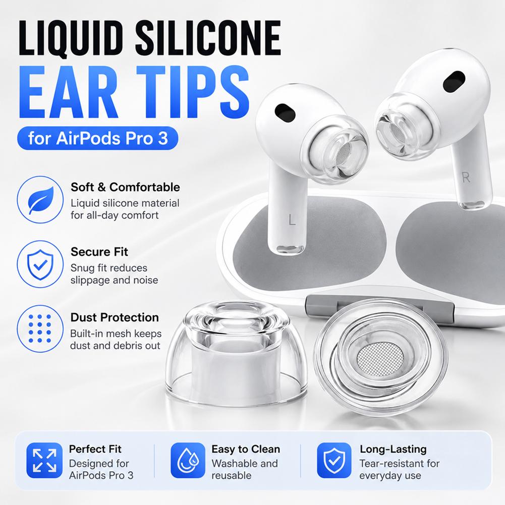 1/2/3Pairs Clear Liquid Silico - Silicone Ear Tip Replacement review and price